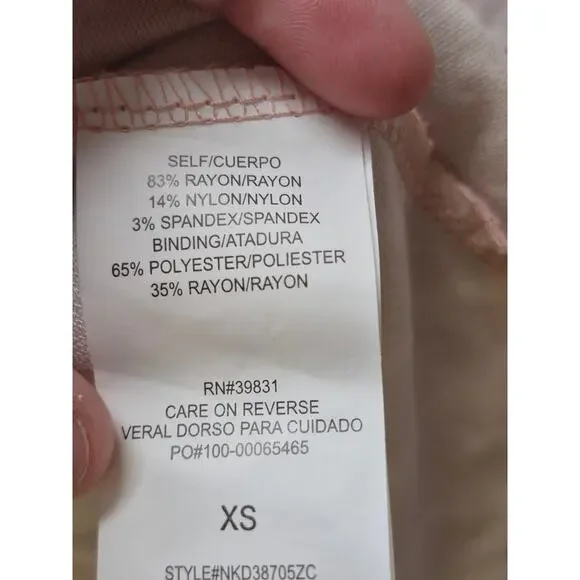 Rewind Dress Womens Size XS Pink White Stripe Mini Crew Neck Sleeveless Zip 7375 - Picture 5 of 7